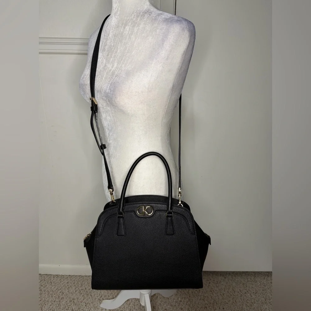 Kate Spade New York Kyla large satchel in black pebbled leather new with tag - Picture 1 of 9